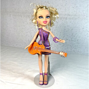 Bratz MGA Vtg Neon Pop Divaz Divas Cloe Blonde Doll Purple Dress +Guitar No Mike